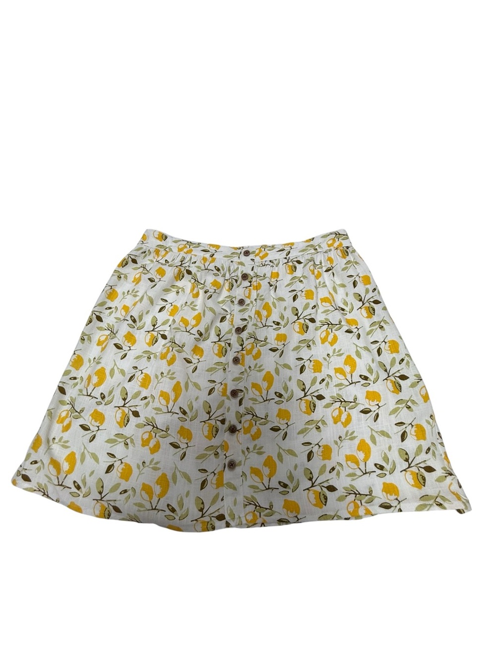 Jackson Rowe Lemon Drop Linen Mini Skirt Button Front High Waist  - Size Large